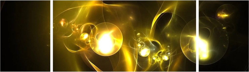 Abstrakcyjny obraz żółtych kul (170x50 cm)
