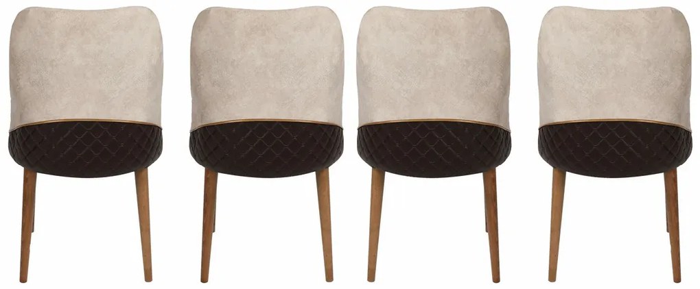 Zestaw krzeseł do jadalni Nova Cream and Walnut, 4 szt., 4 szt.