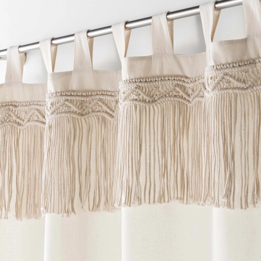 Zasłona z motywem makramy SAMYA, 140 x 240 cm