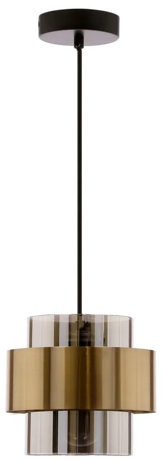 Czarna lampa wisząca ze szklanym kloszem ø 18 cm Spiega – Candellux Lighting