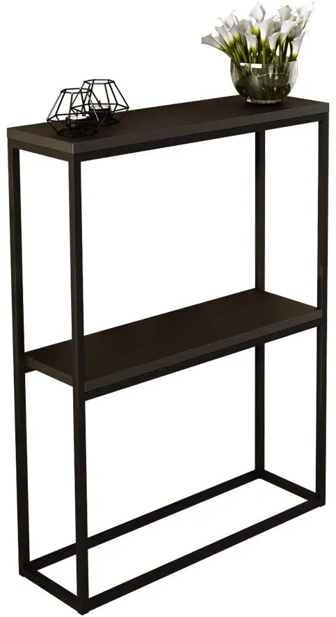 Czarna konsola loft z metalowym stelażem E2-E84