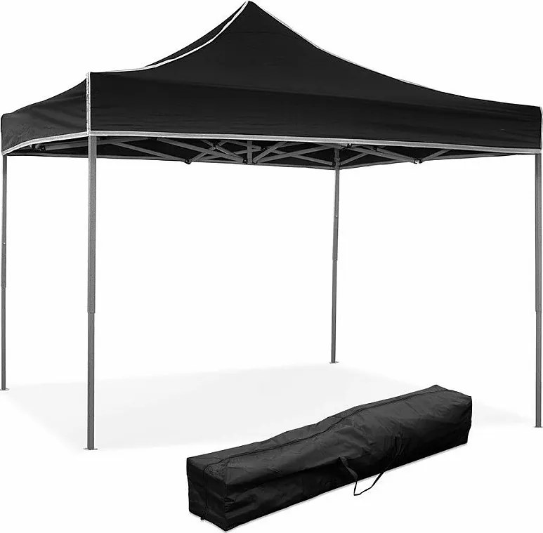 x 3 Czarna składana altana pokryta wodoodpornym PVC