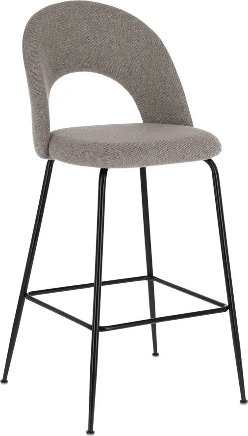 Szare tapicerowane hokery zestaw 4 szt. (wysokość siedziska 63 cm) Mahalia – Kave Home