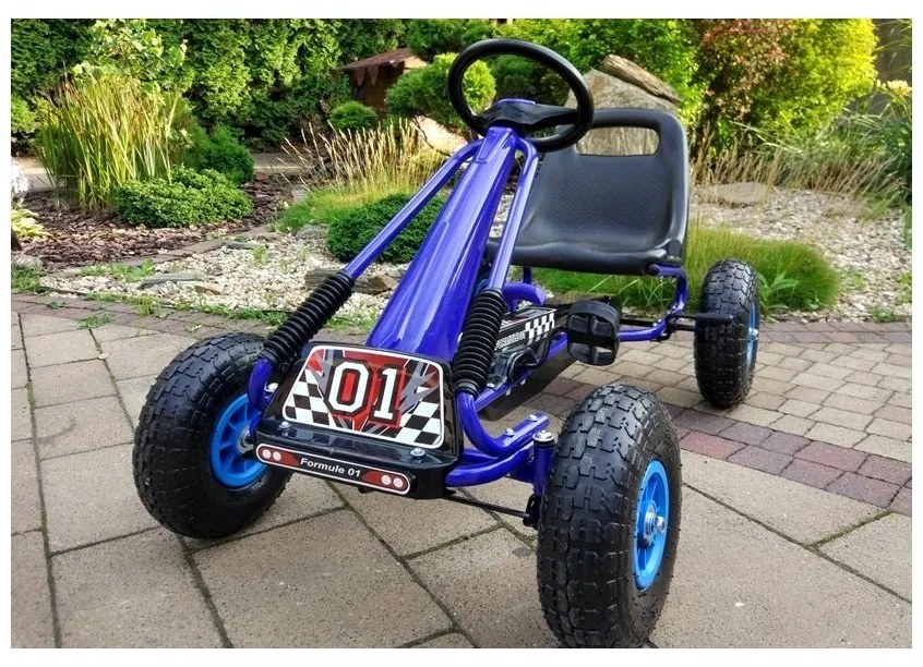 Gokart niebieski a-15 pompowane koła