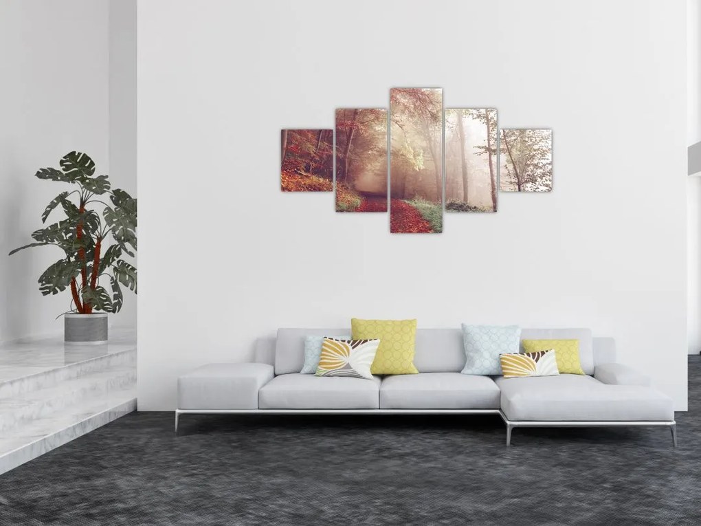 Obraz - Jesienny spacer po lesie (125x70 cm)
