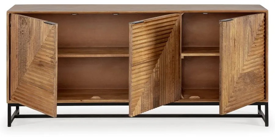 Niska komoda z litego drewna mango w naturalnym kolorze 170x79 cm Nereida – Marckeric