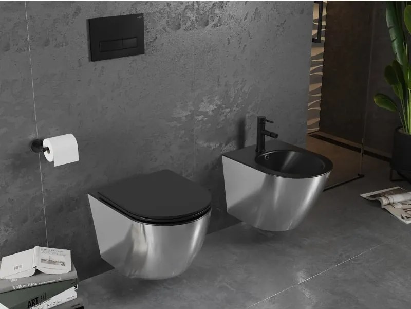 Mexen Lena bidet wiszący, czarny mat/srebrny - 35224874
