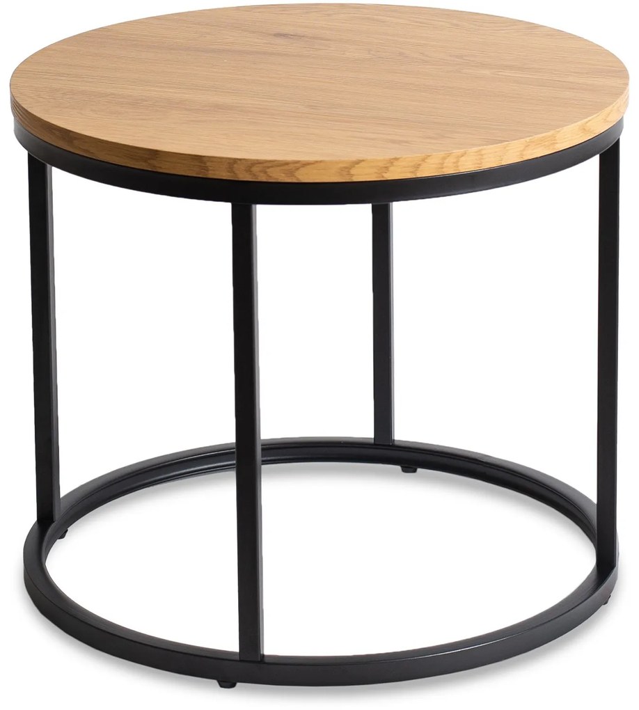 Stolik Kawowy LELLA 53 cm Dąb Złoty Nowoczesny Loft