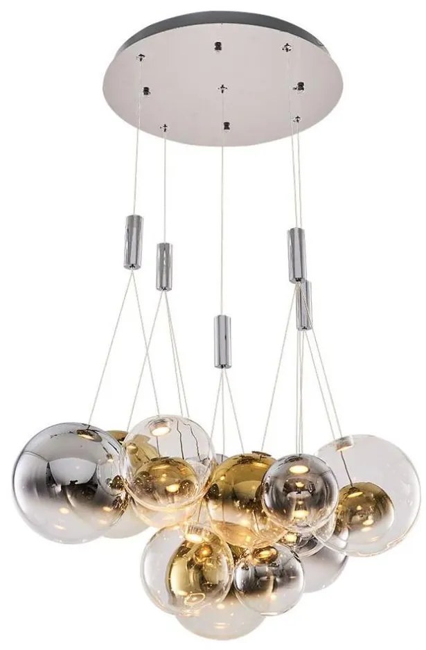 LED żyrandol na lince ENNA 15xG9/5W/230V 3000K przydymiony/złoty