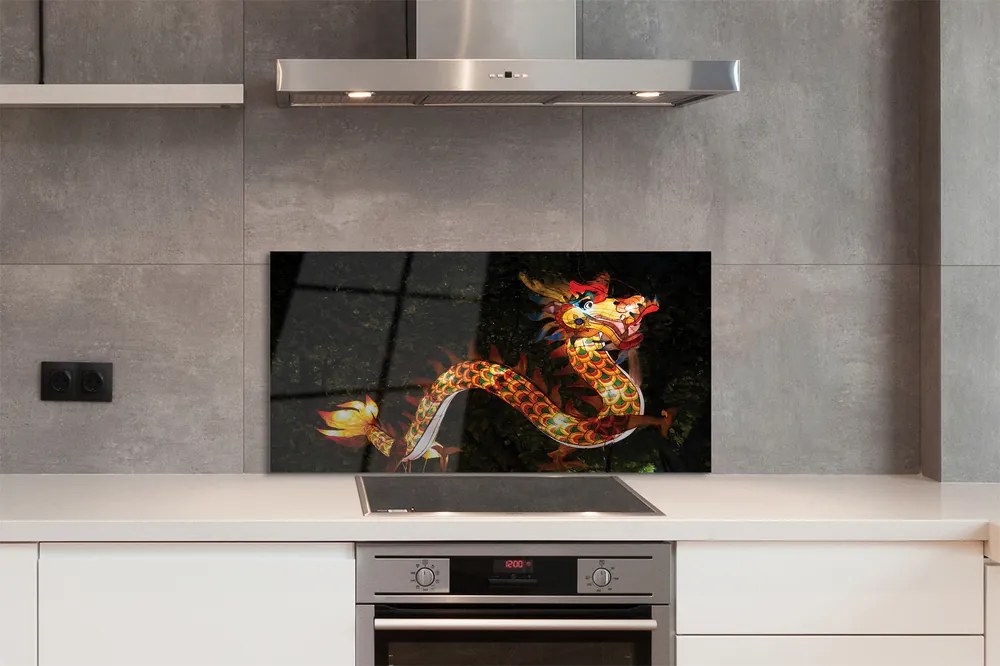 Szklany Panel Świecący Smok Japoński