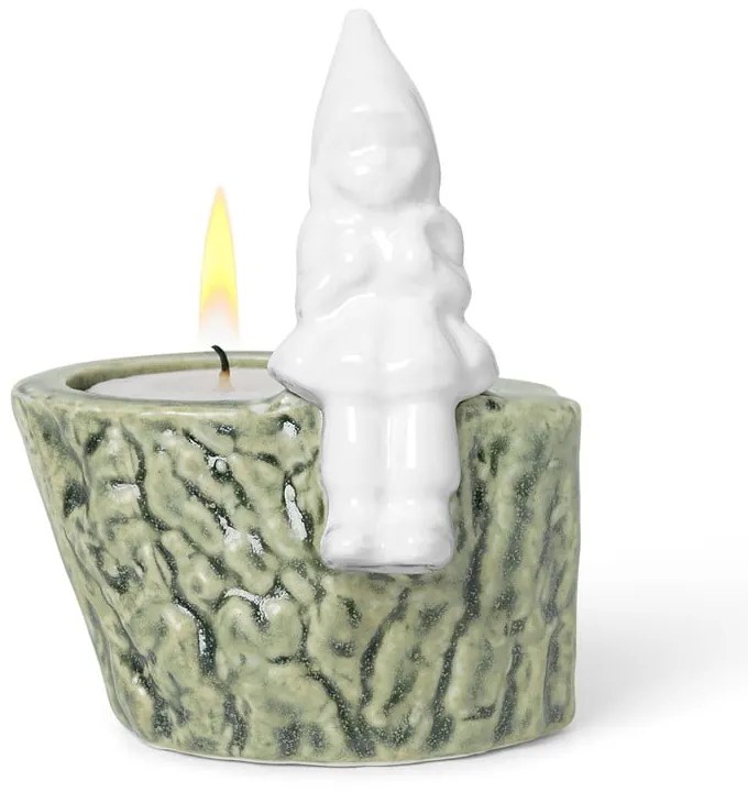 Świąteczny świecznik z porcelany i kamionki Kähler Design Christmas Tales, dł. 8,5 cm