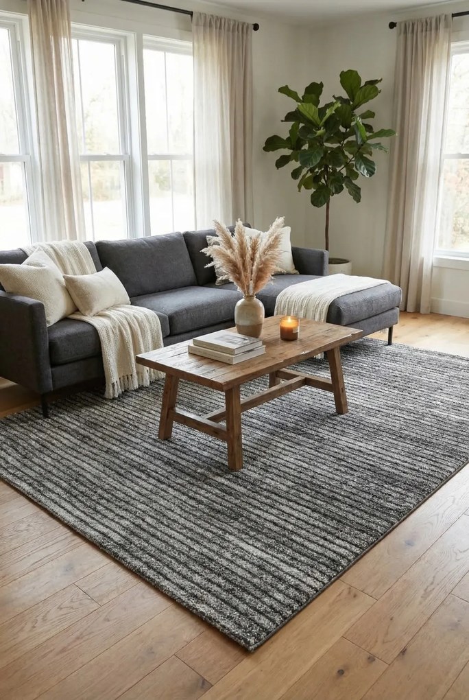 Stylowy szary dywan w nowoczesnym stylu R7-W25