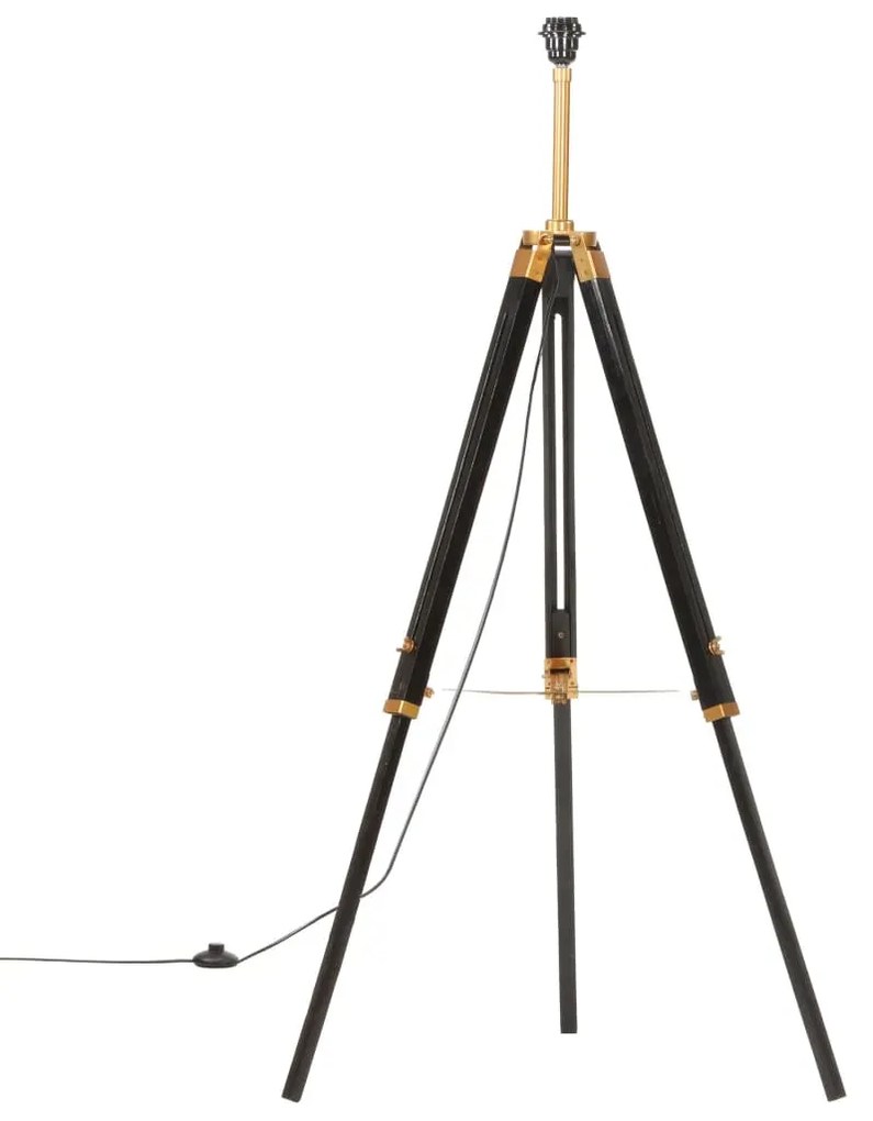 Czarno-złota drewniana lampa podłogowa trójnóg - EX199 H2-C14