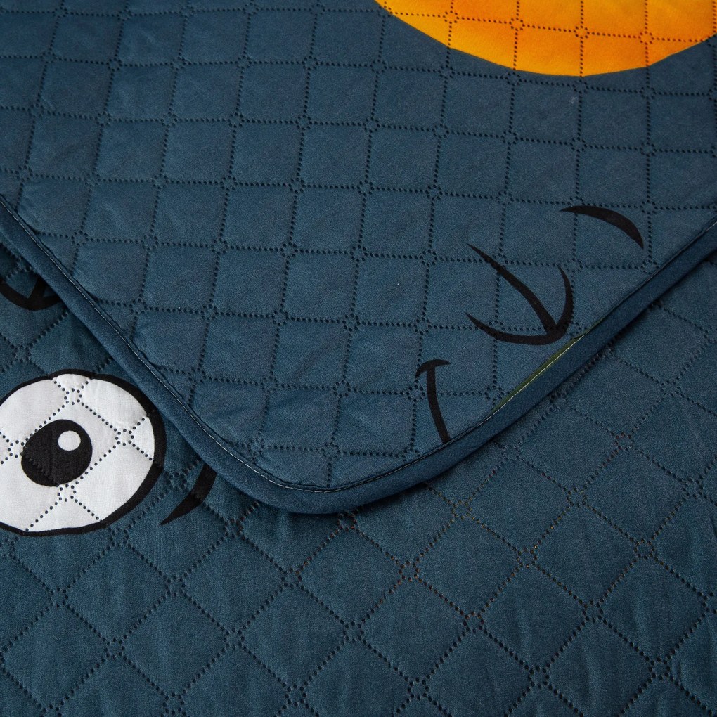 Narzuta na łóżko ze wzorem GŁODNY EMOTIKON szary Rozmiar: 170 x 210 cm