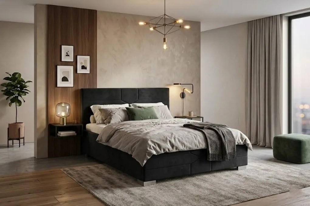 Łóżko KATI 120x200 cm Czarny Bez materaca