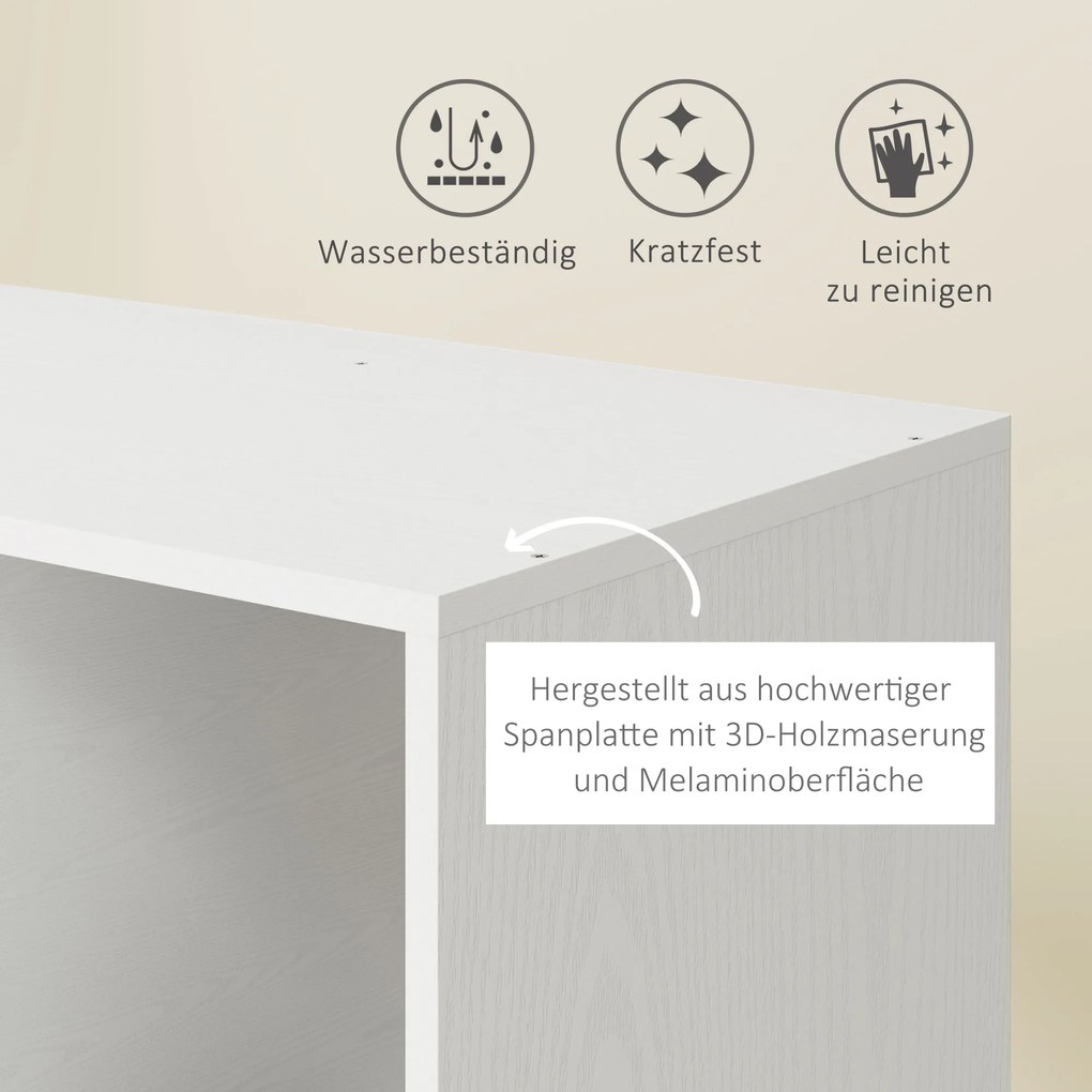 HOMCOM Szafa na Kółkach, Mobilna Garderoba, Szafa Garderobiana, Ruchoma Szafa na Ubrania, 80 x 40 x 128 cm, Biały