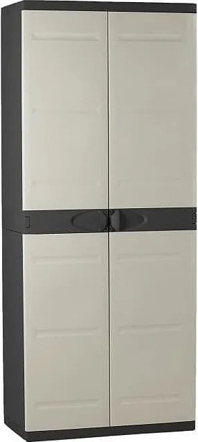 Szafa zewnętrzna Titanium Czarna 2 Drzwi 4 Półki Regulowane 70 x 176 cm