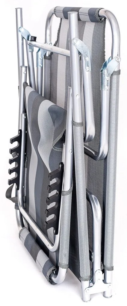 Happy Green Leżak plażowy Athina szary, 190 x 58 x 27 cm