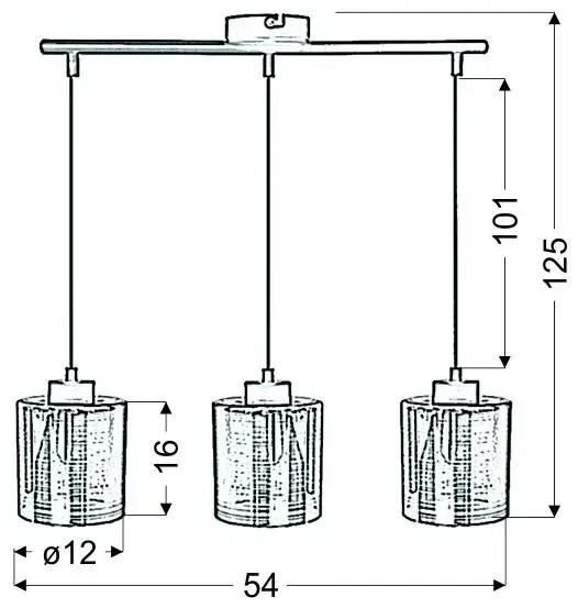 Srebrna szklana lampa wisząca - D266 Eria