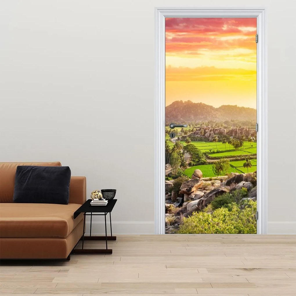 Fototapeta na drzwi - Hampi, dolina w Indiach (95x205cm)