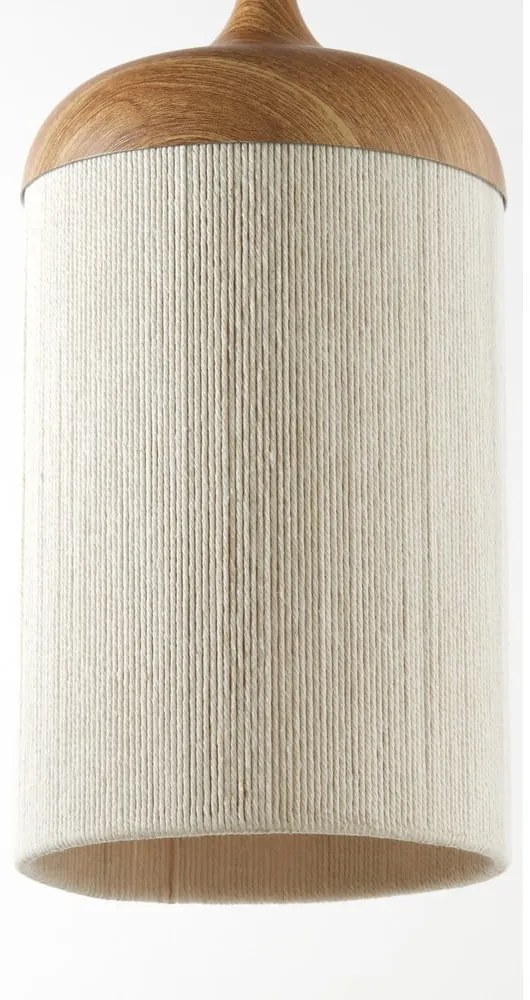 Lampa wisząca w naturalnym kolorze z tekstylnym kloszem Dania – Light &amp; Living