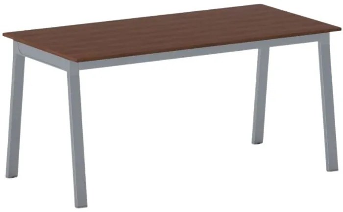 Stół konferencyjny do biura PRIMO BASIC, 160x80 cm, szaro-srebrna podstawa, czereśnia