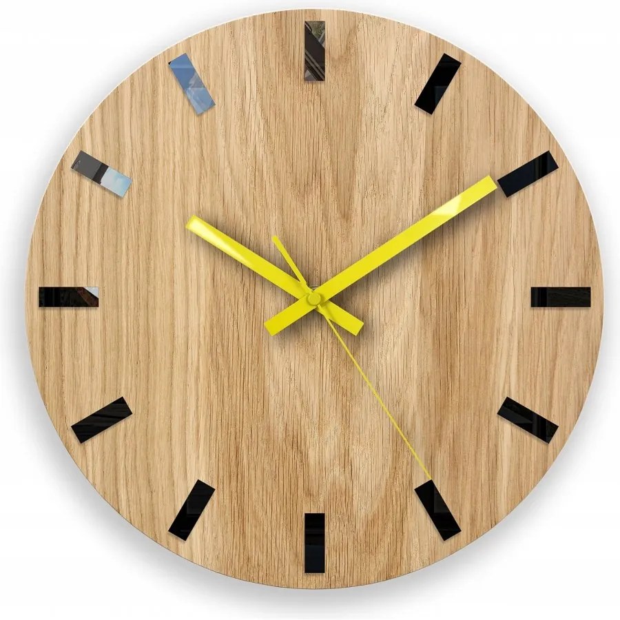 Zegar na ścianę nowoczesny drewniany z cichym mechanizmem okrągły solidny