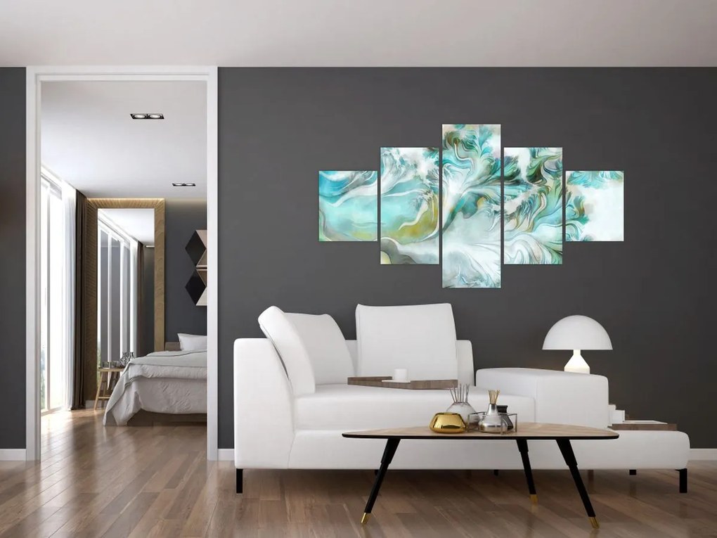 Obraz - Malowanie abstrakcyjnych wzorów (125x70 cm)