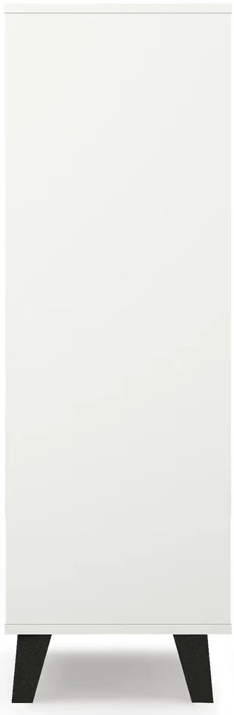 Wąska komoda z 5 szufladami biały + dąb artisan E2-S22