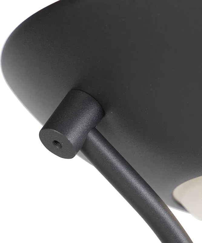 Lampa stojąca czarna z lampką do czytania, w tym LED i ściemniacz - Diva 2