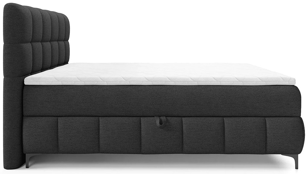 Czarne łóżko kontynentalne z pojemnikiem 5 rozmiarów N9-H77