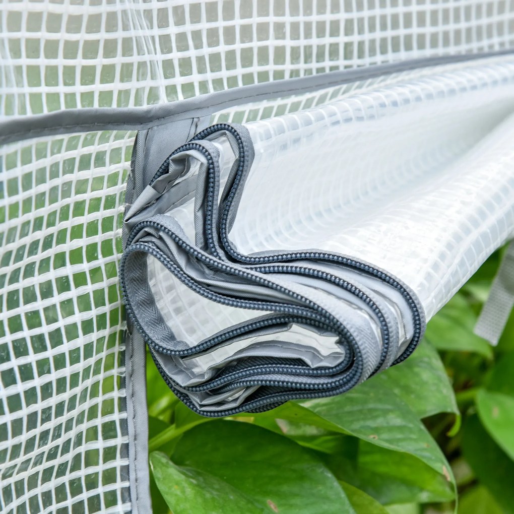 Outsunny Szklarnia foliowa, cieplarnia, mini-szklarnia, dom roślin, rozsadnik, 4 półki, 70 x 50 x 160 cm, Biały | Aosom PL