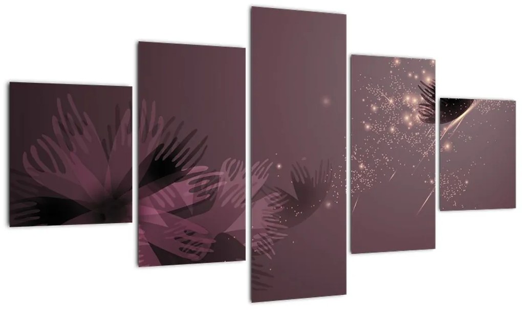 Obraz kwiatu z motylem (125x70 cm)