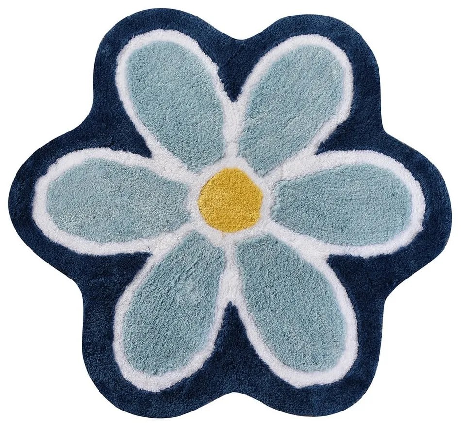 Niebieski dywanik łazienkowy ø 90 cm Flower – Foutastic