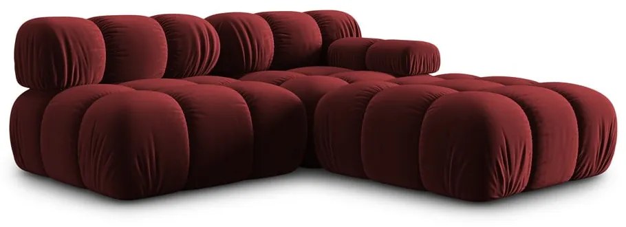 Czerwona aksamitna sofa 282 cm Bellis – Micadoni Home