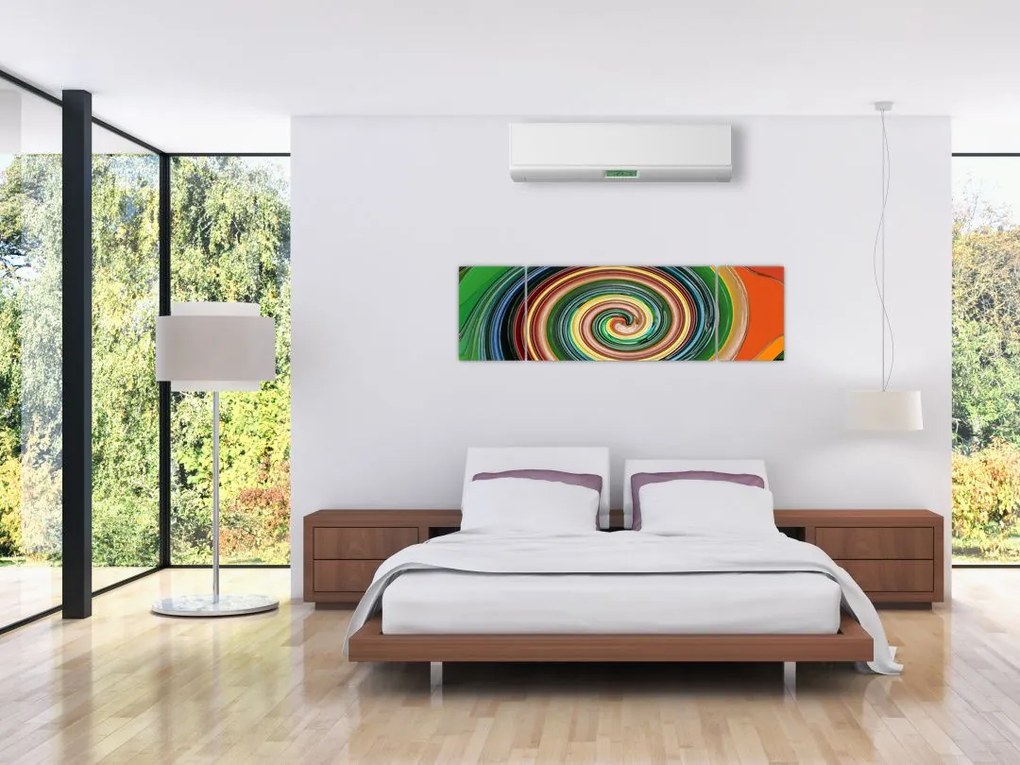 Abstrakcyjny obraz - kolorowa spirala (170x50 cm)