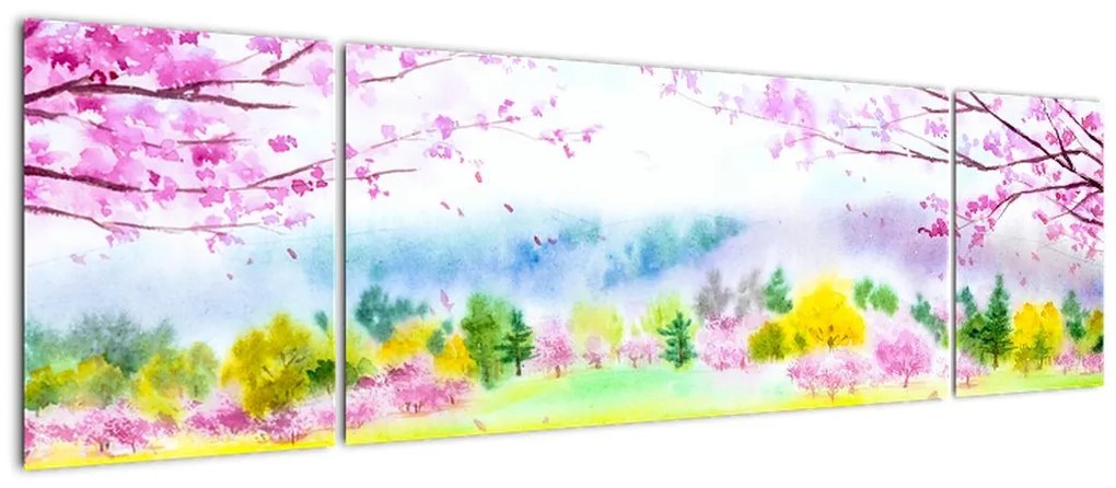 Obraz - Malowana sarna, akwarela (170x50 cm)