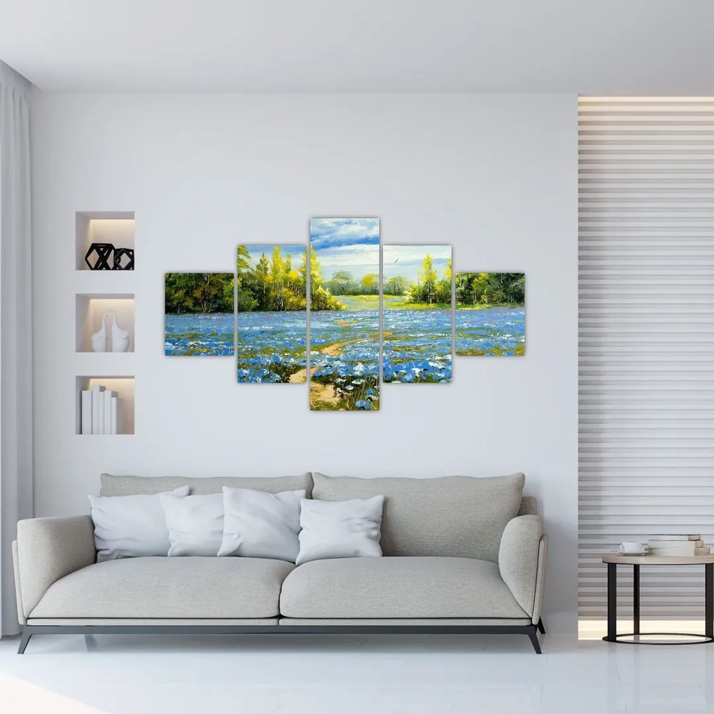 Obraz - Ścieżka w polu, obraz olejny (125x70 cm)