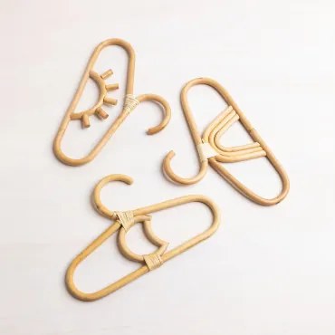 Zestaw 3 Wieszaków Z Rattanu Binns Kids Miel - Sklum