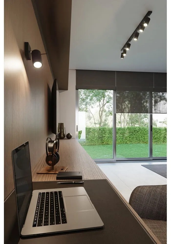 Czarna lampa punktowa 8x10 cm Etna – Sollux