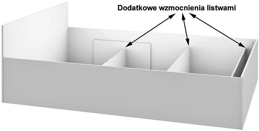 Podwójne łóżko z zagłówkiem i stelażem 180x200 dąb sonoma L7-W83