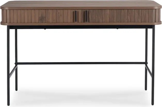 Biurko Rozsuwane TRISH 120 cm Orzech Ryflowane Nowoczesne Loft