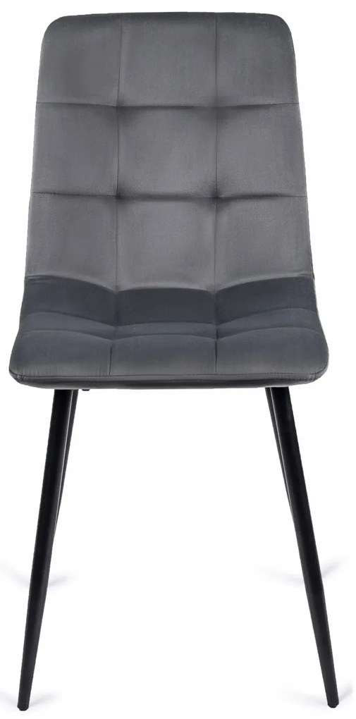 Zestaw Stół Okrągły Rozkładany HARRY 102-142 cm Dąb Craft/Czarny i 4 Krzesła Tapicerowane PERU Szare Welurowe Nowoczesne