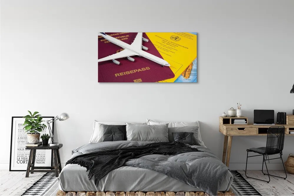 Obraz na płótnie Atrybuty Podróżnika: Paszport i Mapa