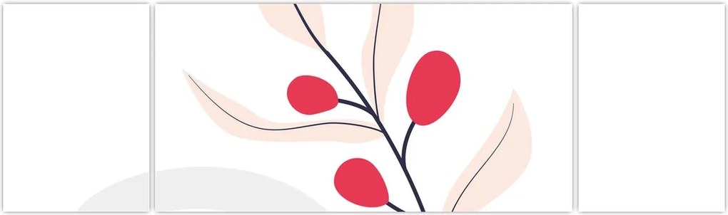 Obraz - Różowa abstrakcja kwiatowa N⁰3 (170x50 cm)