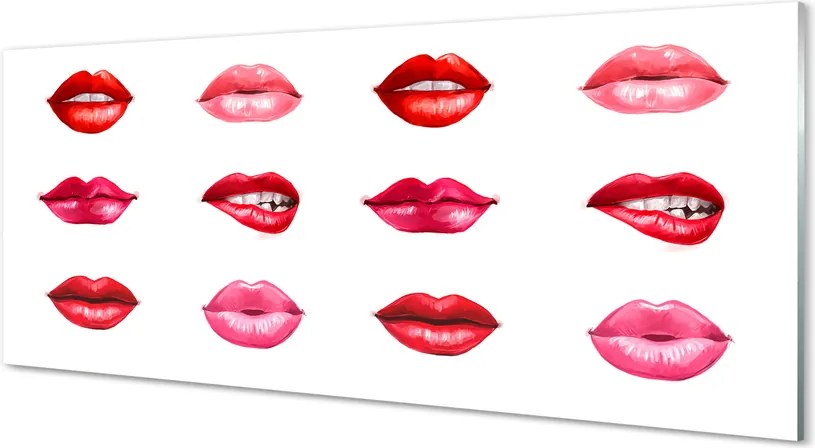 Panel szklany do Kuchni Czerwono-Różowe Usta