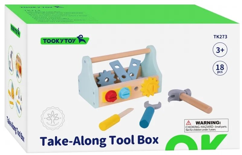 Tooky toy drewniana skrzynka z narzędziami zestaw 18 el.