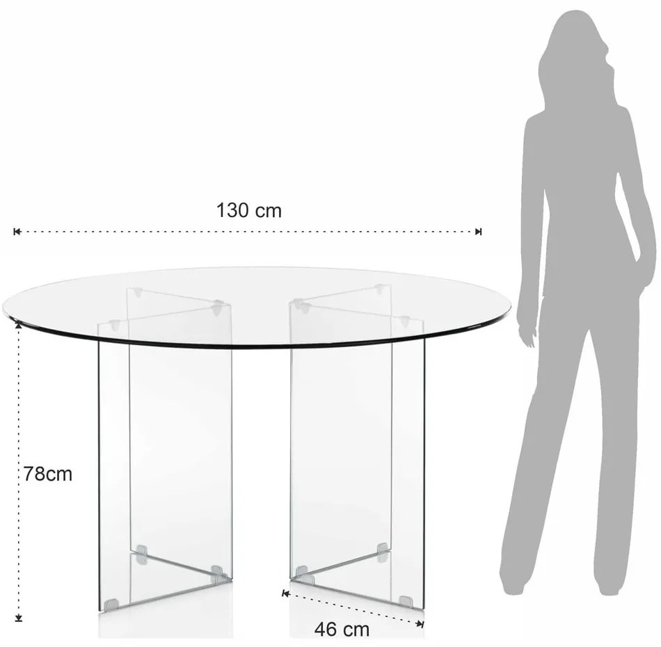 Szklany okrągły stół ø 50 cm Kaya – Tomasucci