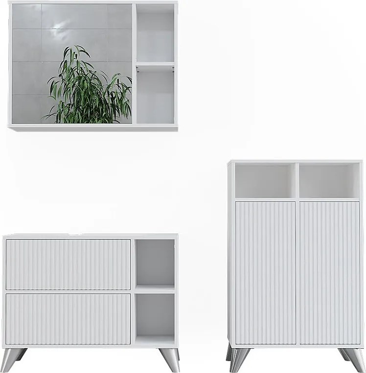 Zestaw mebli łazienkowych biały 80x30x62 leano