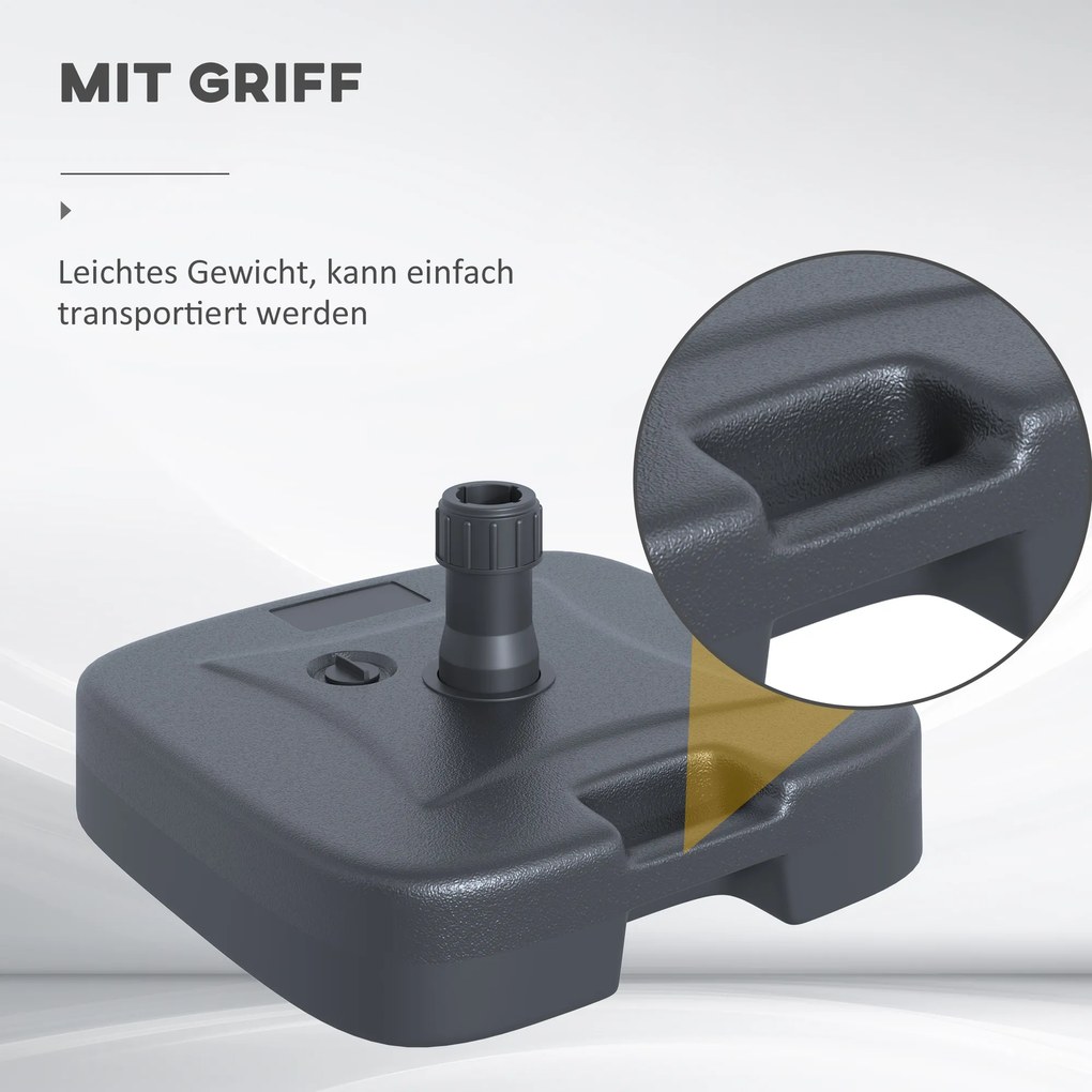 Outsunny Podstawa Do Parasola Ogrodowego Wypełniana Do 30kg Czarna Stabilna i Trwała Idealna Do Ogrodu | Aosom PL